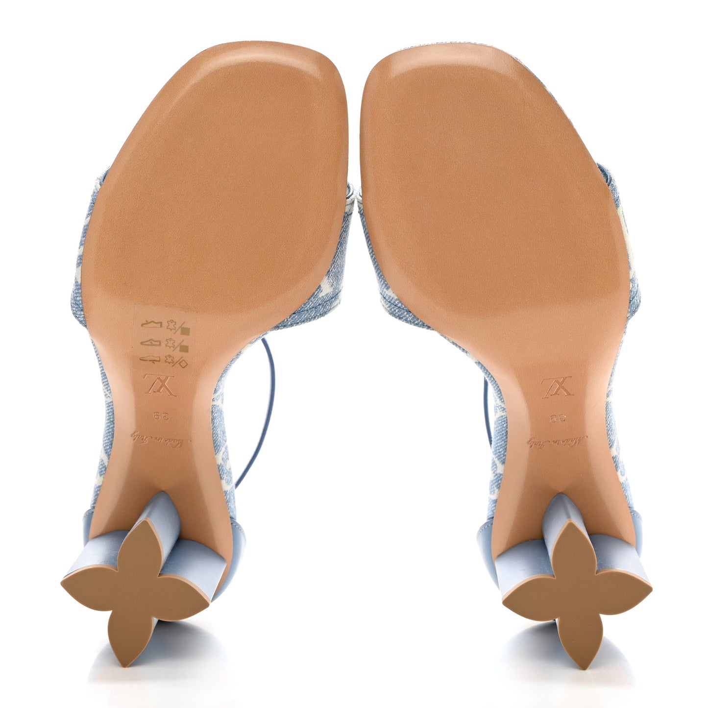 Denim Monogram Silhouette Sandals 39 Blue