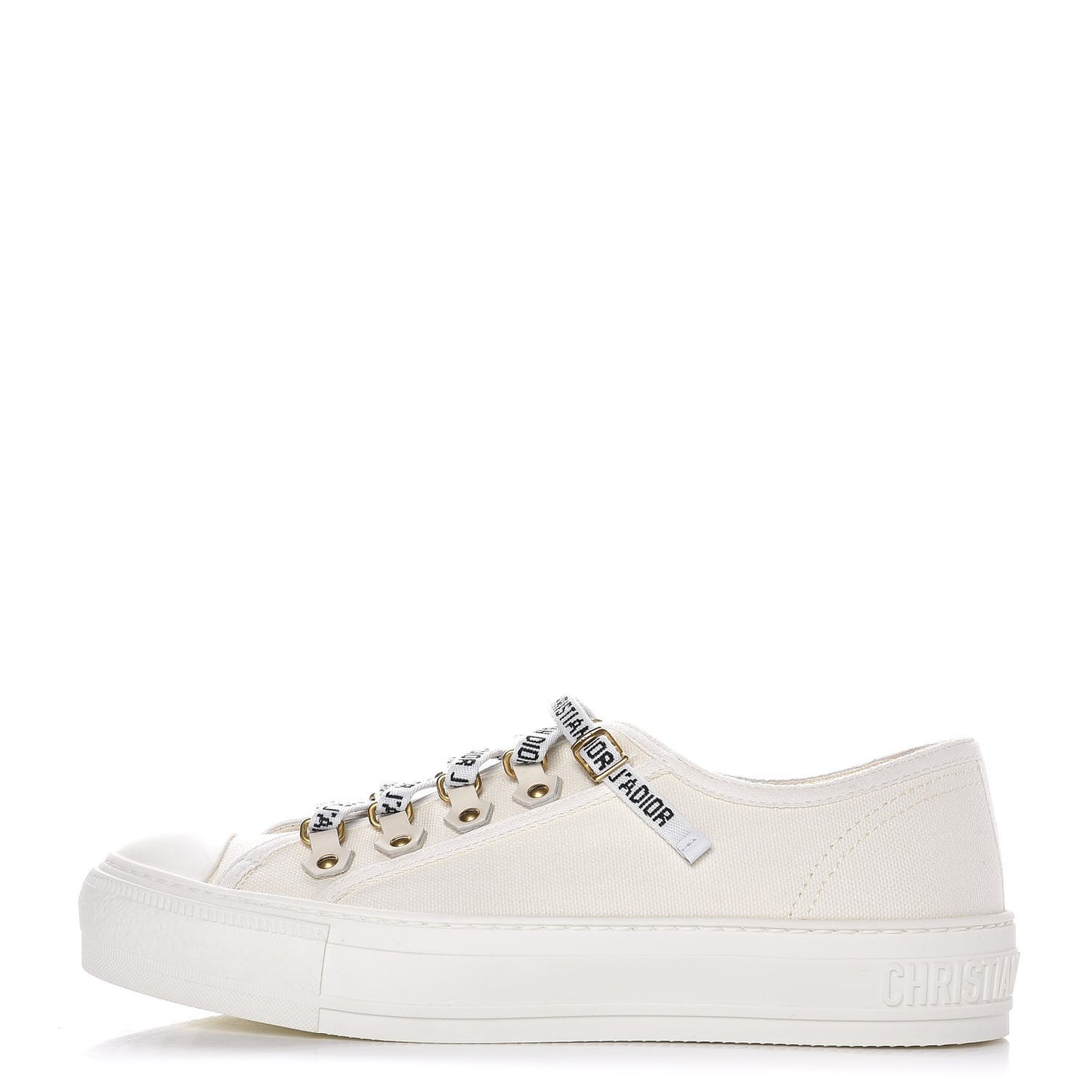 Canvas Walk'n Dior Low Top Sneakers 37.5 White