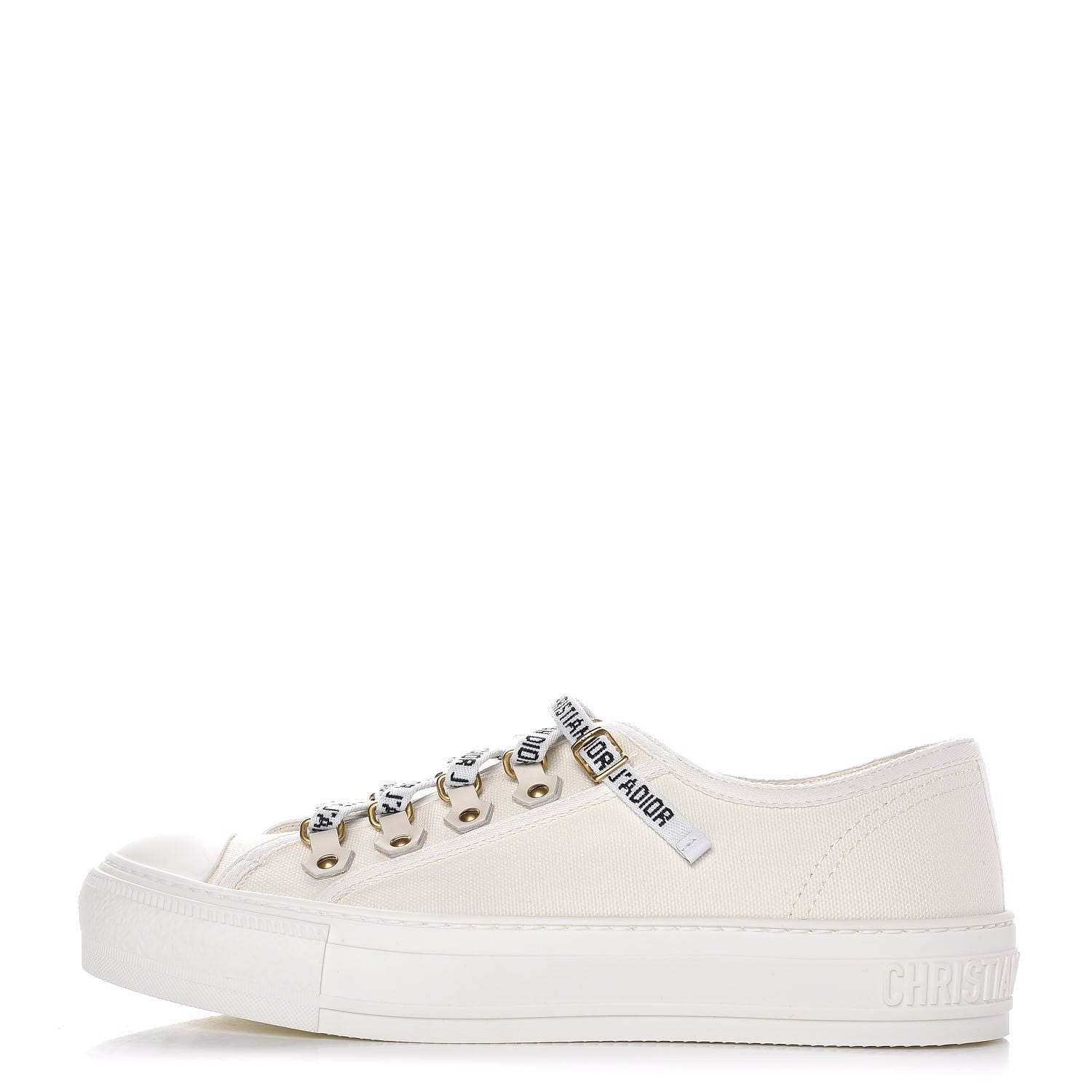 Christian Dior Canvas Walk'n Dior Low Top Sneakers 37.5 White 1 of 8