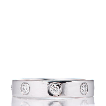 Cartier 18K White Gold 8 Diamond 4mm Wedding Band LOVE Ring 51 5.75 3 of 4