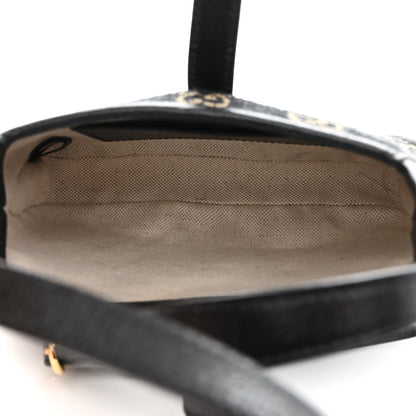 Gucci Jacquard Black Denim GG Monogram Textured Dollar Calfskin Mini Jackie 1961 Hobo Black Ivory 5 of 10