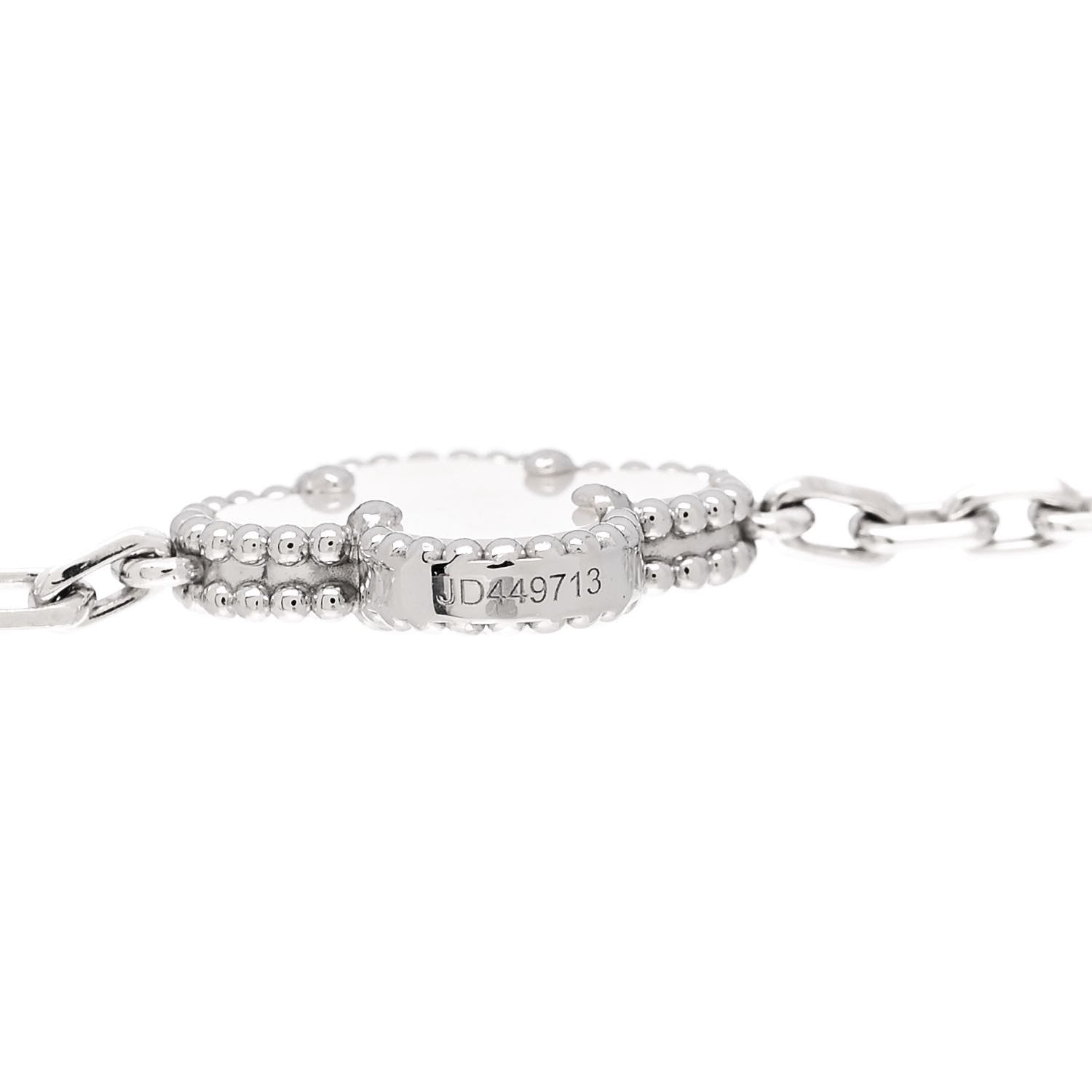 Van Cleef & Arpels 18K White Gold Mother of Pearl 5 Motifs Vintage Alhambra Bracelet 3 of 5