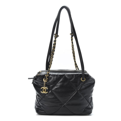 Chanel Lambskin Quilted Bowling Bag Black 1 of 10