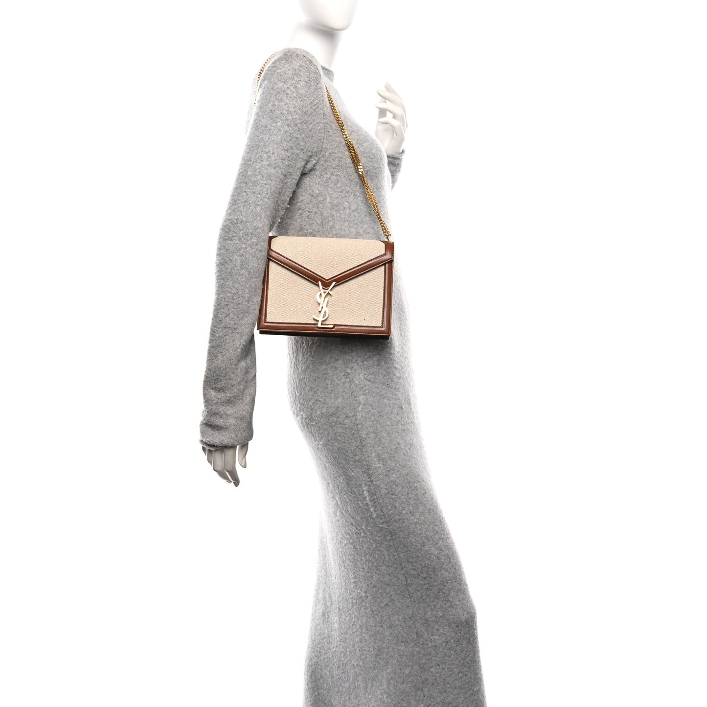 Canvas Calfskin Classic Monogram Cassandra Natural Beige Brick