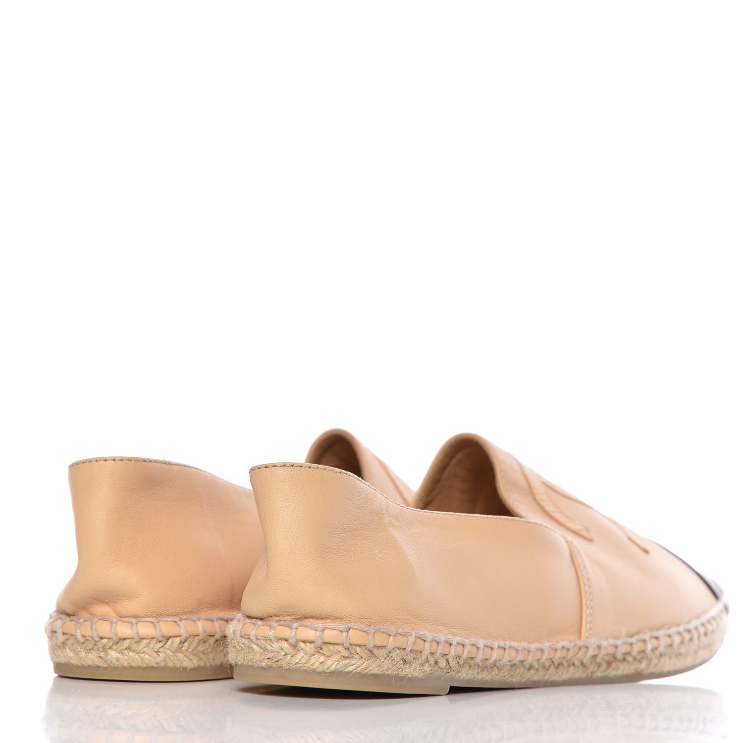 Chanel Lambskin CC Espadrilles 42 Beige Black 4 of 12