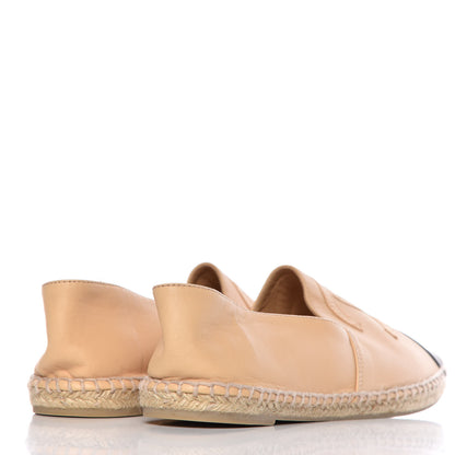 Chanel Lambskin CC Espadrilles 42 Beige Black 4 of 12