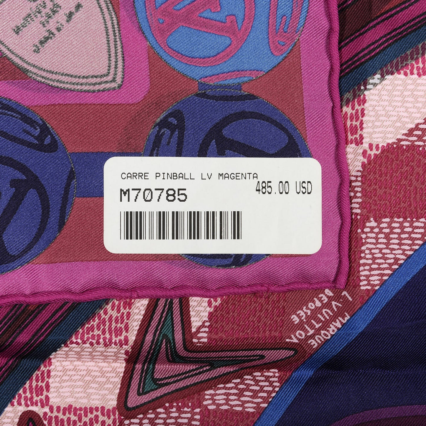 Silk Damier Carre Pinball Square Scarf Magenta