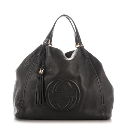 Gucci Pebbled Calfskin Large Soho Shoulder Bag Black 1 of 7
