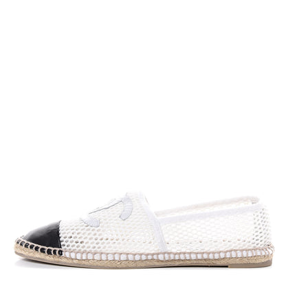 Chanel Mesh Lambskin Espadrilles 41 White Black 1 of 11