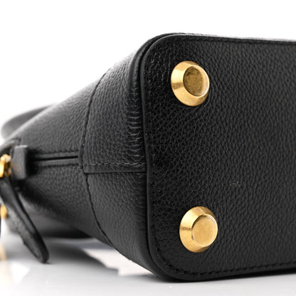 Balenciaga Signature Grained Calfskin XXS Ville Top Handle Bag Black White 10 of 14