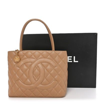 Chanel Caviar Quilted Medallion Tote Beige 11 of 12