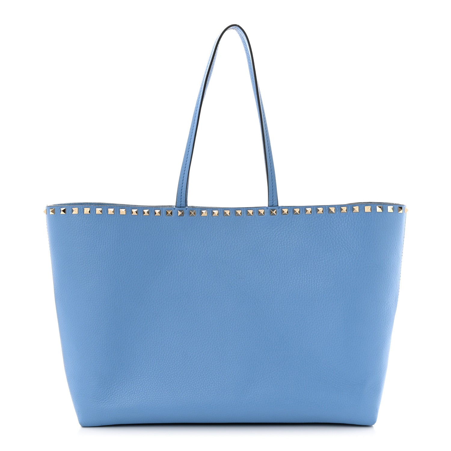 Valentino Garavani Grained Calfskin Rockstud Shoulder Tote Niagara 1 of 9