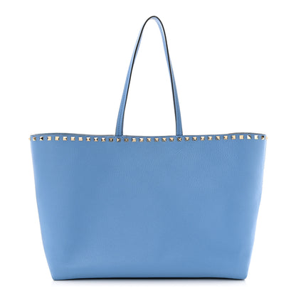 Valentino Garavani Grained Calfskin Rockstud Shoulder Tote Niagara 1 of 9