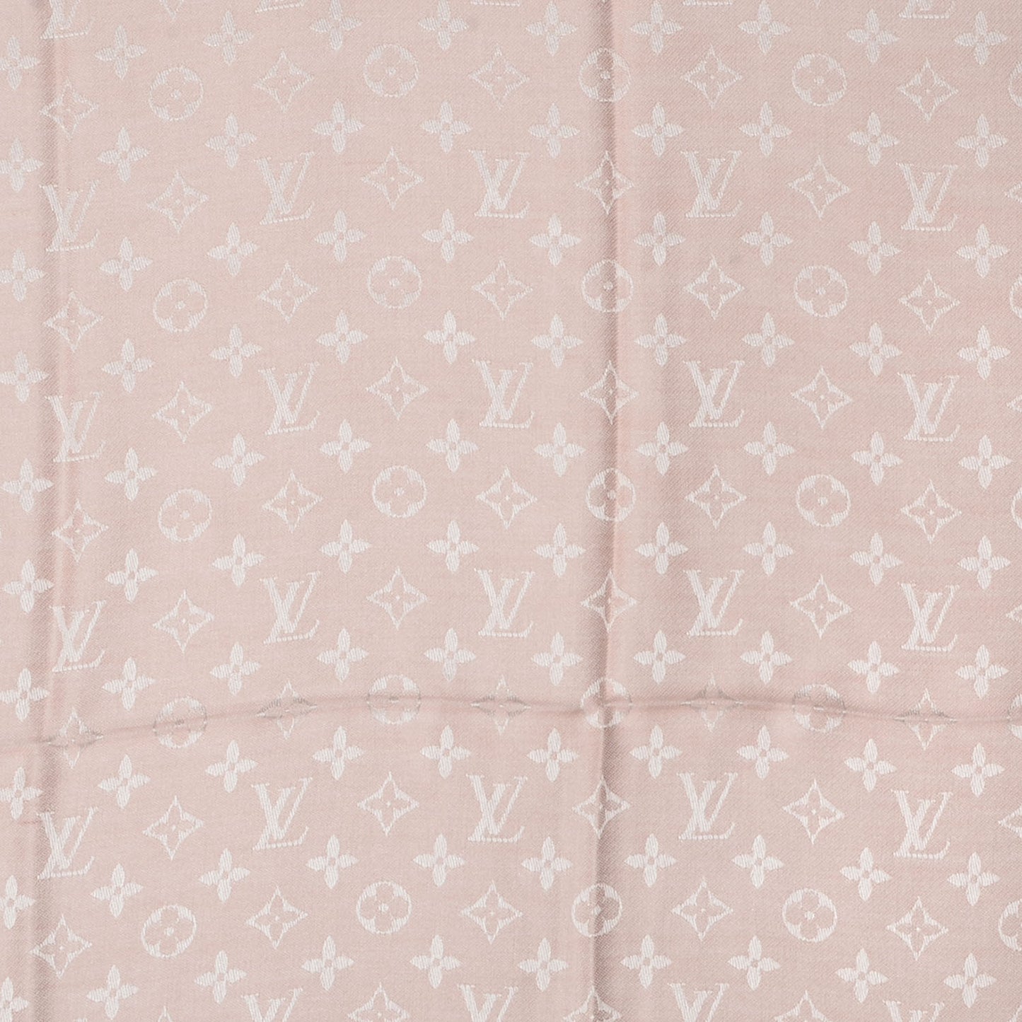 Silk Wool Monogram Denim Shawl Rose