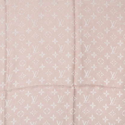 Louis Vuitton Silk Wool Monogram Denim Shawl Rose 1 of 5