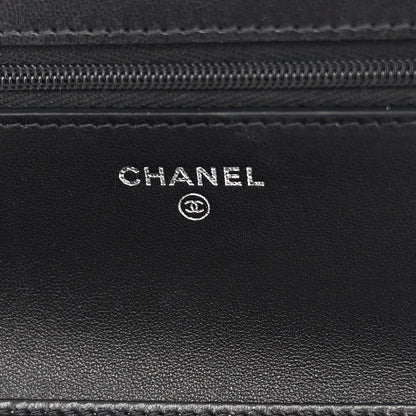 Chanel Lambskin Quilted Wallet On Chain WOC So Black 6 of 10