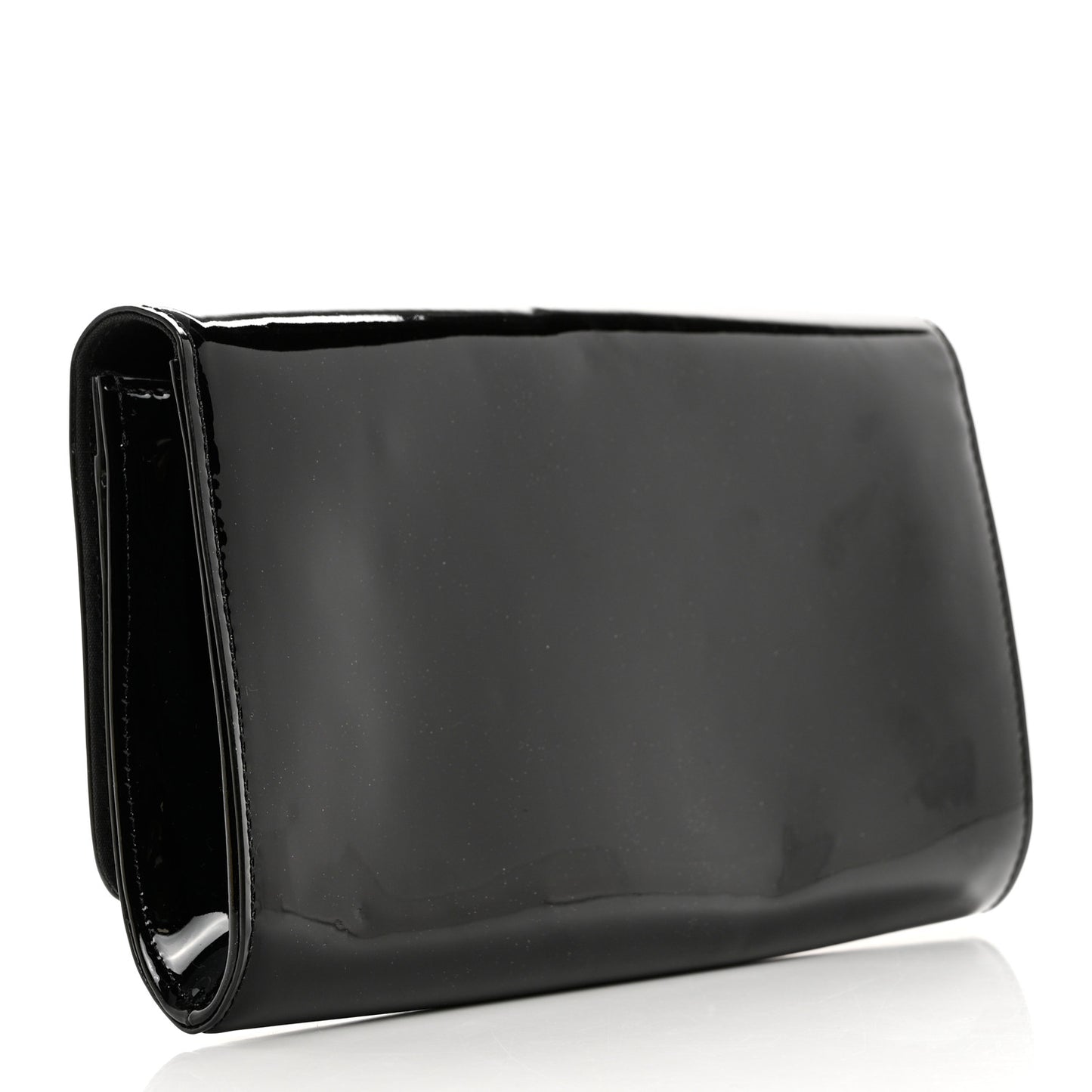 Patent Louise Clutch Black