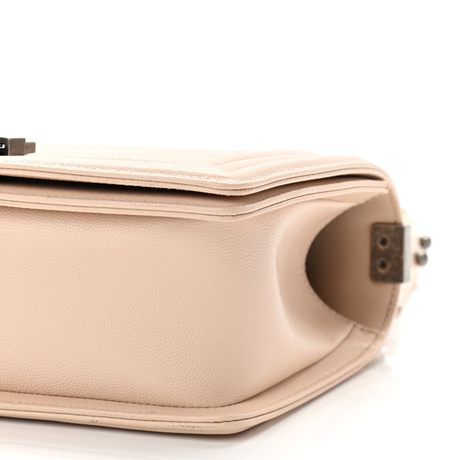 Chanel Caviar Chevron Quilted Medium Boy Flap Light Beige 10 of 10