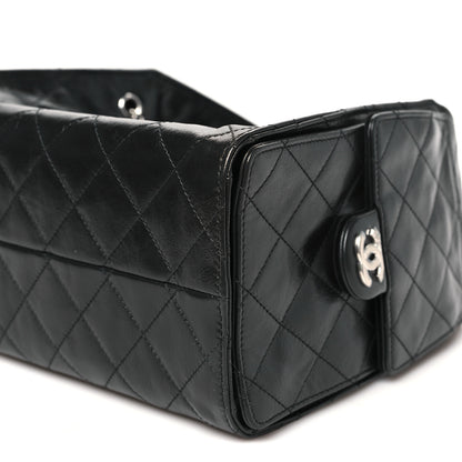 Chanel Shiny Crumpled Calfskin Quilted Small Chanel 25 Handbag Black 10 of 11
