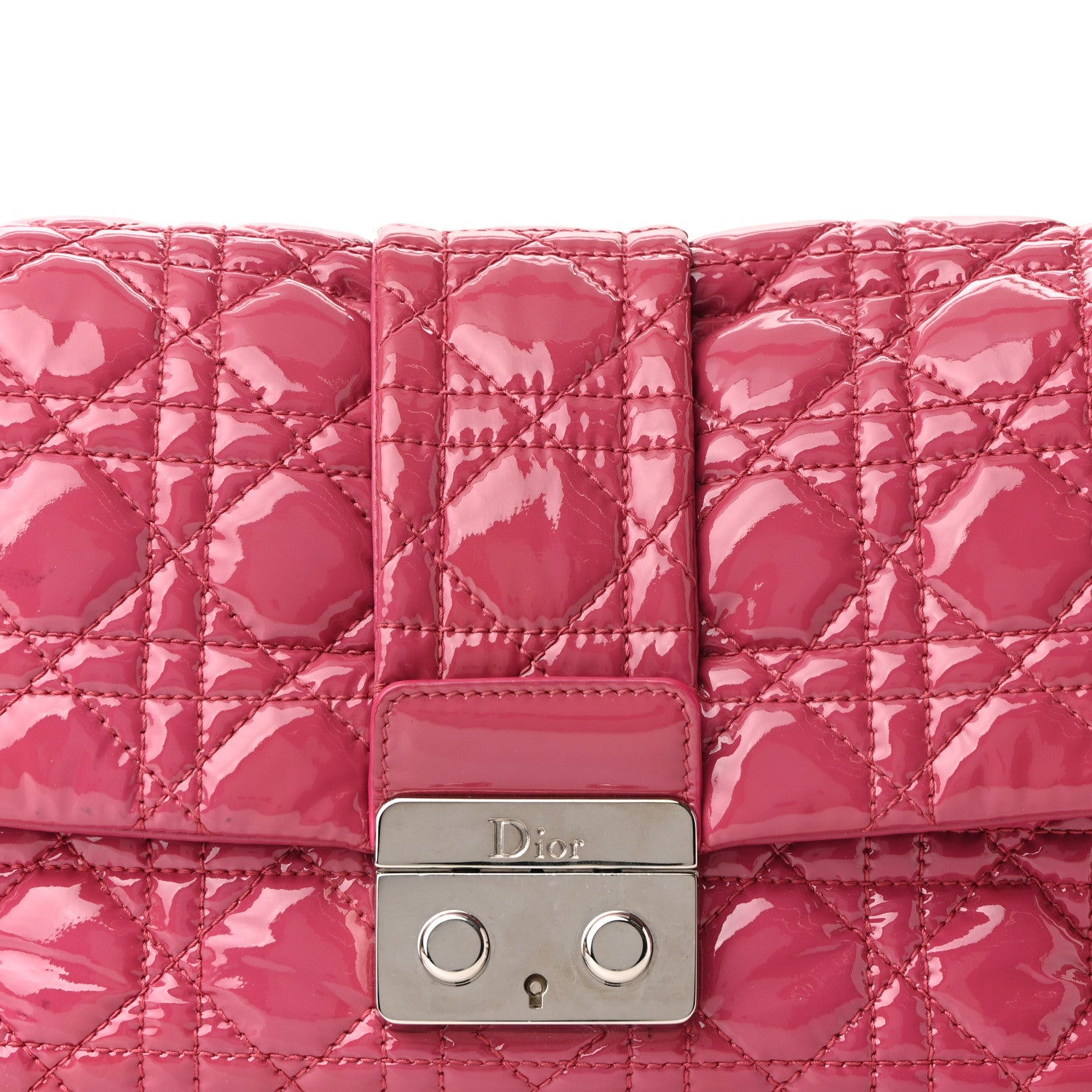 Christian Dior Patent Cannage New Lock Flap Pink 6 of 8