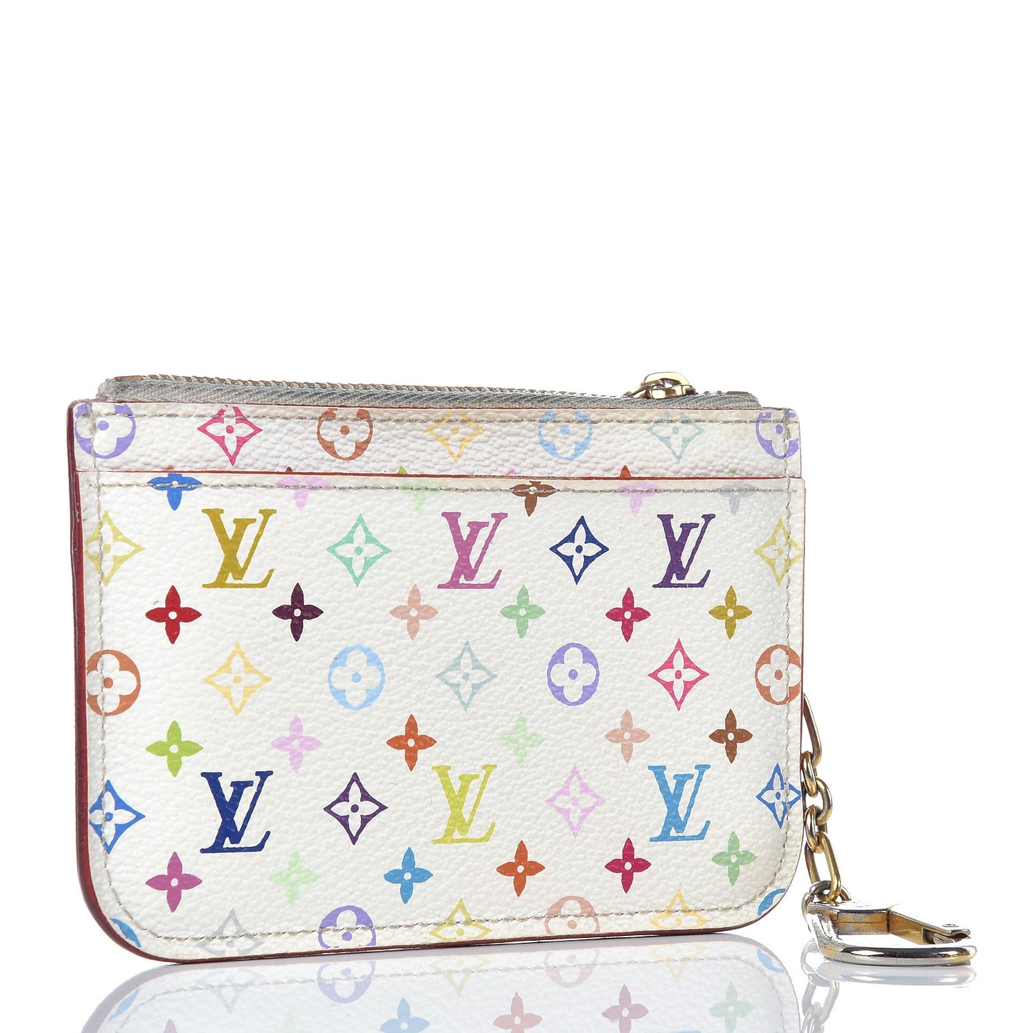 Monogram Multicolor Key Pouch White Litchi