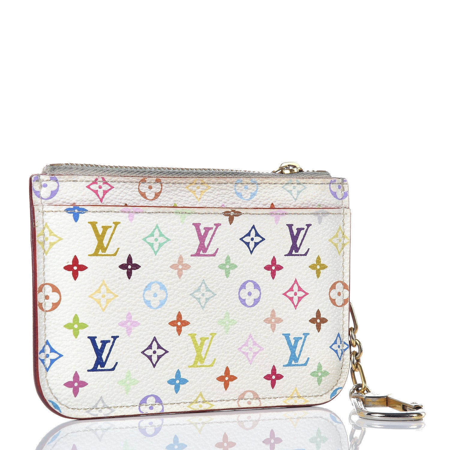 Louis Vuitton Monogram Multicolor Key Pouch White Litchi 3 of 15