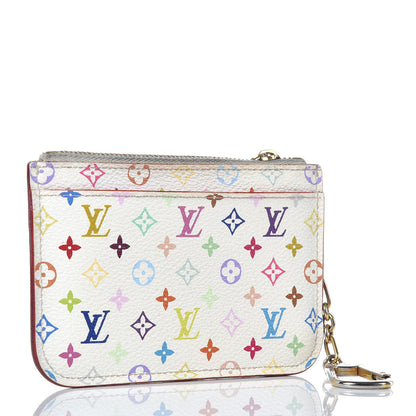 Louis Vuitton Monogram Multicolor Key Pouch White Litchi 3 of 15