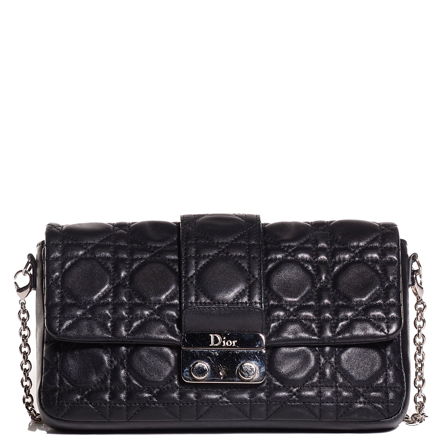 Christian Dior Lambskin Cannage New Lock Pouch Black 1 of 9