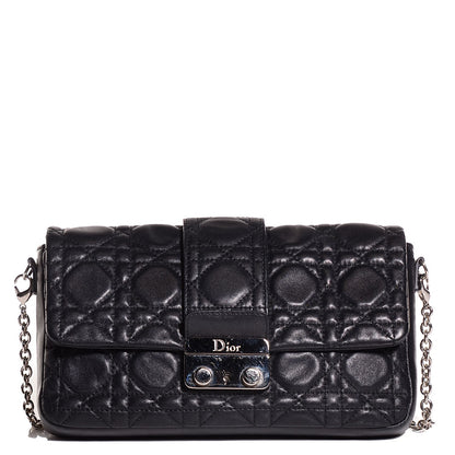 Christian Dior Lambskin Cannage New Lock Pouch Black 1 of 9