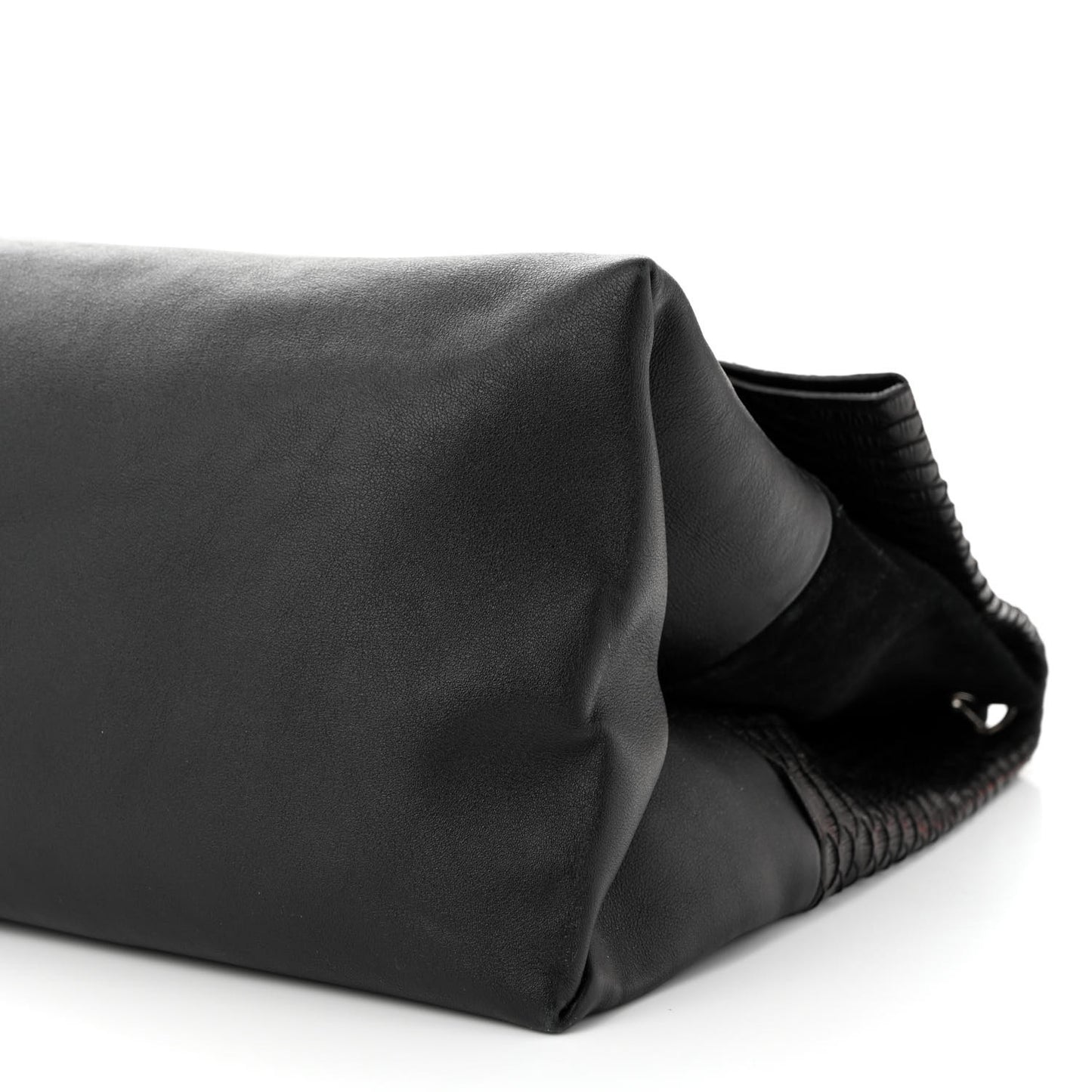 Snakeskin Calfskin All Soft Shoulder Bag Black