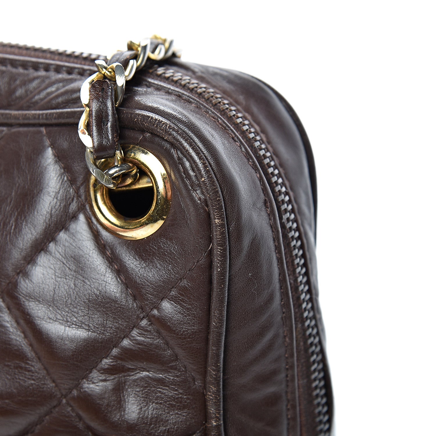 Chanel Lambskin Quilted Large Camera Case Brown 25 of 28