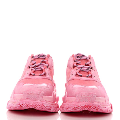 Balenciaga Fabric Mesh Distressed Womens Triple S Sneakers 40 Pink 2 of 8
