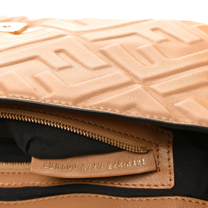 Fendi Nappa FF 1974 Embossed Baguette Miele Scuro 7 of 11