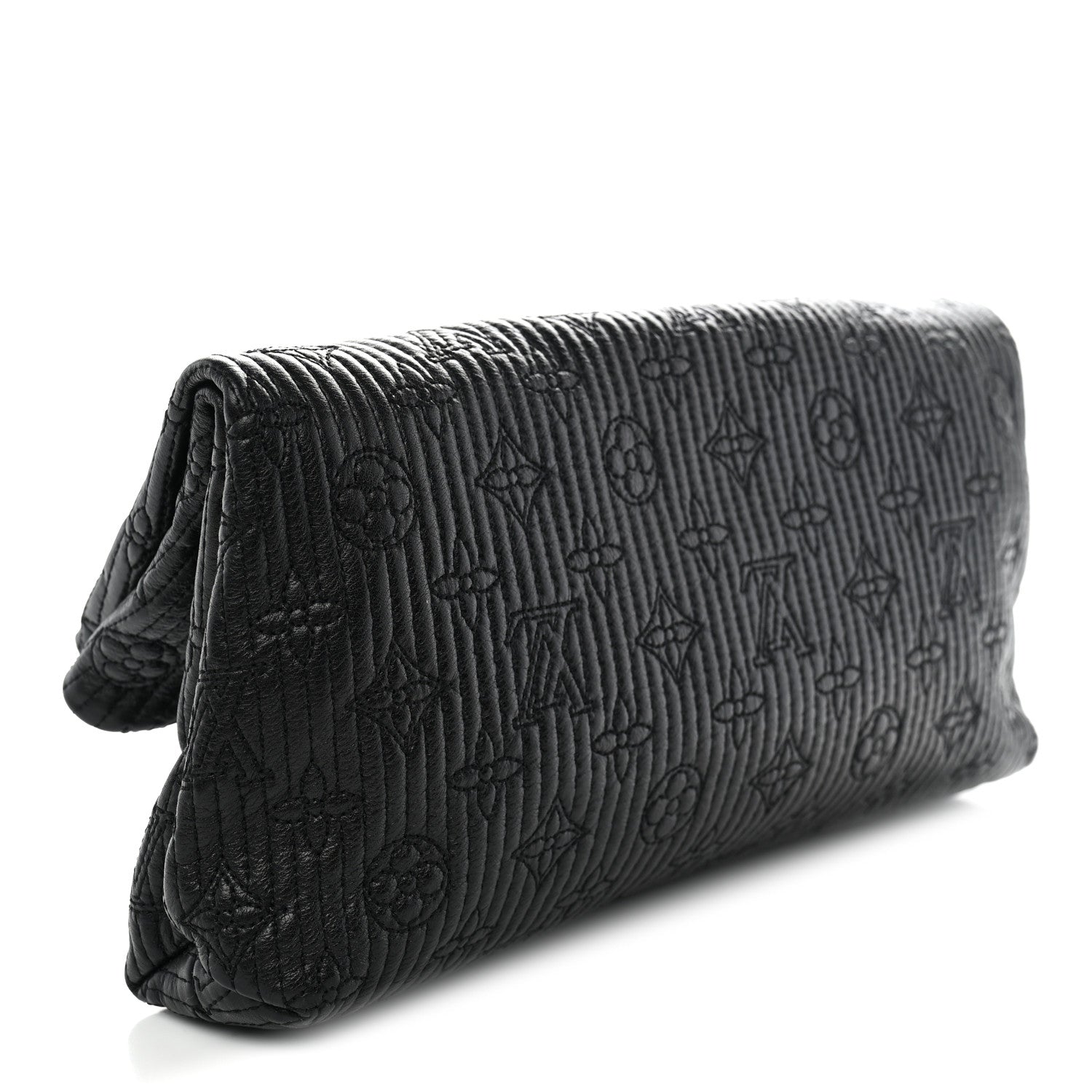 Louis Vuitton Calfskin Quilted Monogram Altair Clutch Black 4 of 10