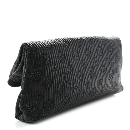 Louis Vuitton Calfskin Quilted Monogram Altair Clutch Black 4 of 10