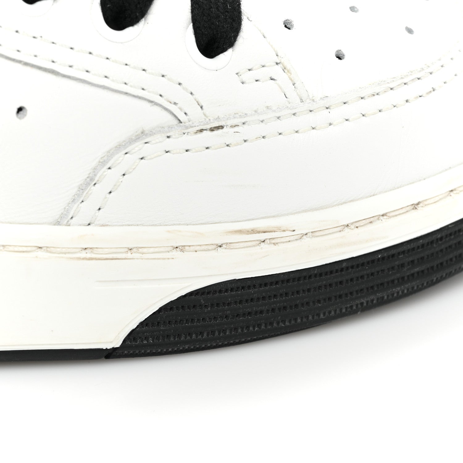 Chanel Calfskin Womens Logo Sneakers 40 White Black 10 of 12