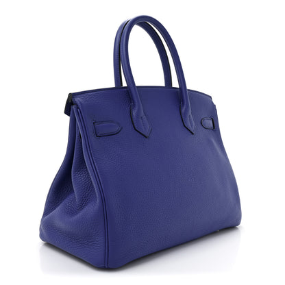 Hermes Taurillon Clemence Birkin 30 Bleu Electrique 3 of 13