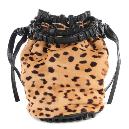 Alexander Wang Pebbled Lambskin Pony Hair Leopard Diego Bag Black 1 of 7