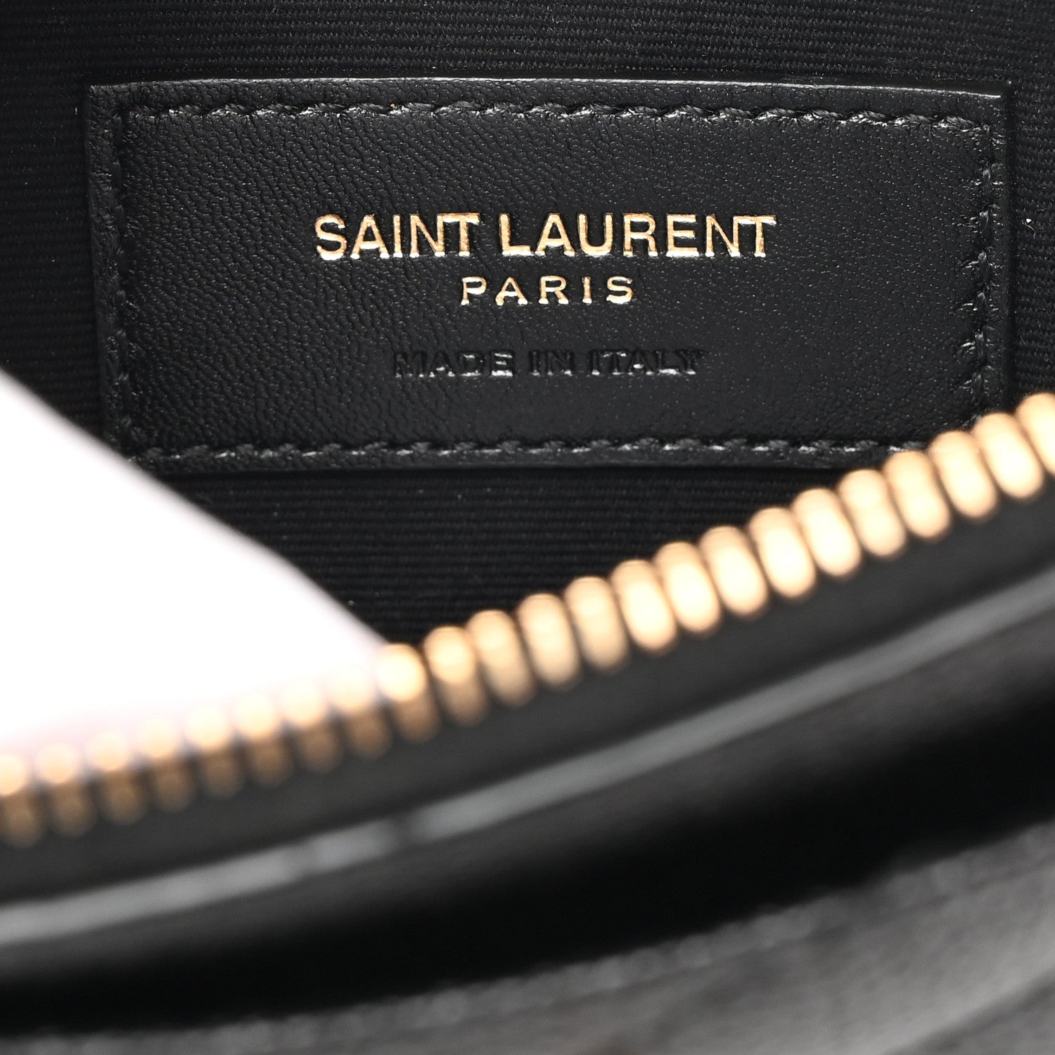 Saint Laurent Grain De Poudre Chevron Monogram Large Bill Pouch Black 6 of 8