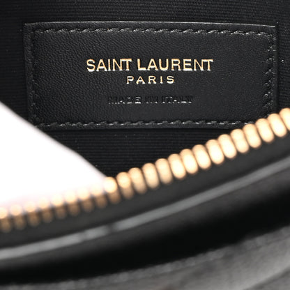 Saint Laurent Grain De Poudre Chevron Monogram Large Bill Pouch Black 6 of 8