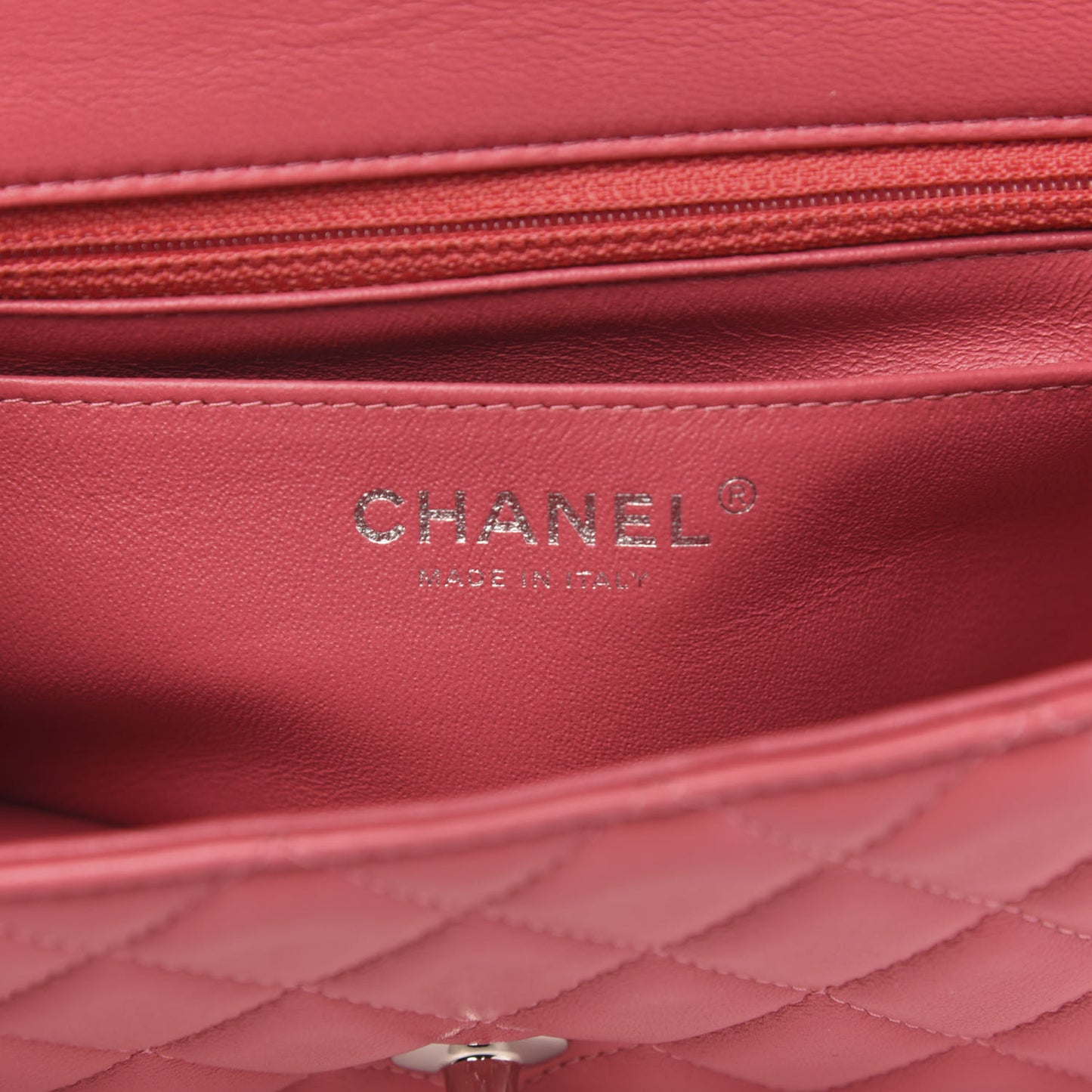 Lambskin Quilted Mini Rectangular Flap Pink