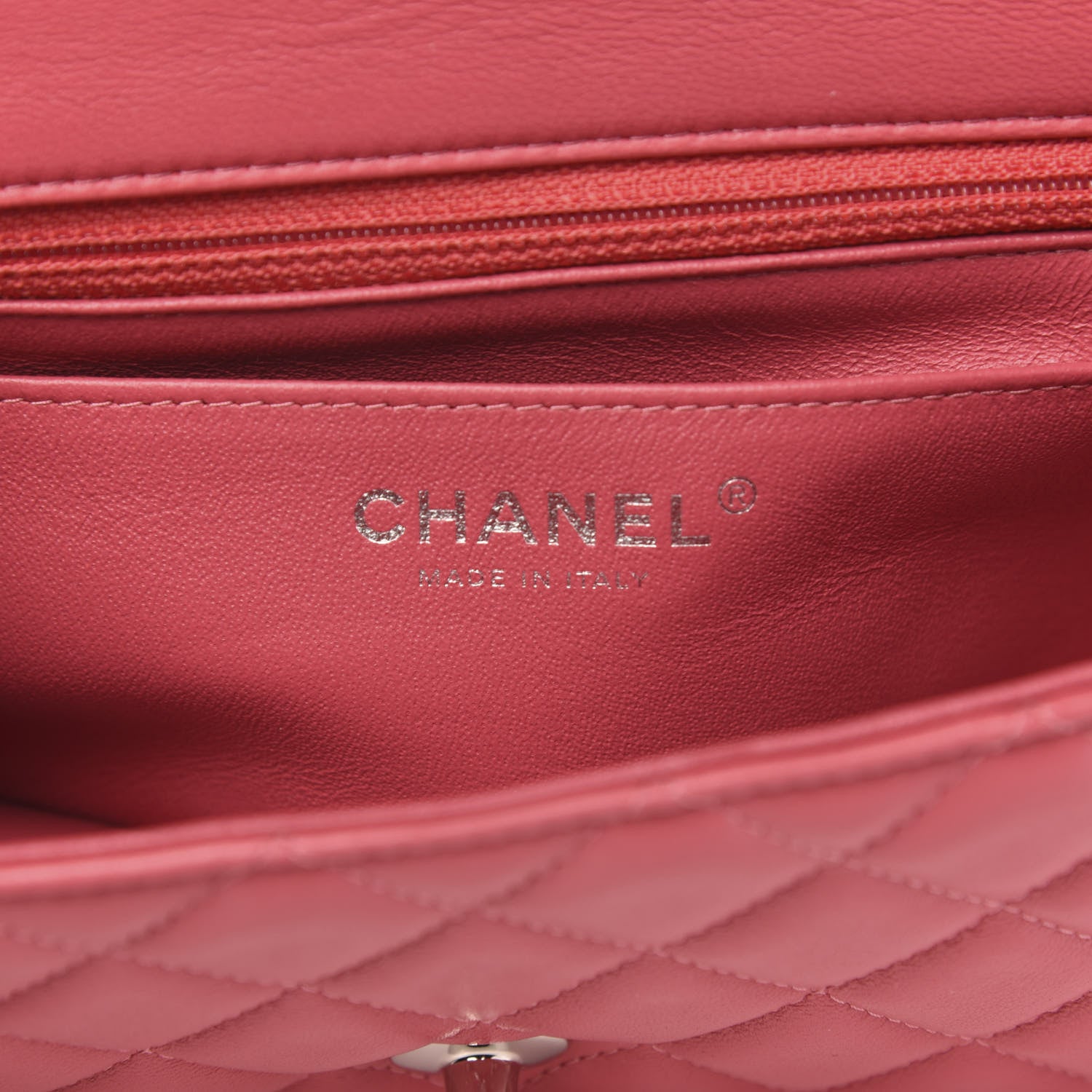 Chanel Lambskin Quilted Mini Rectangular Flap Pink 6 of 10