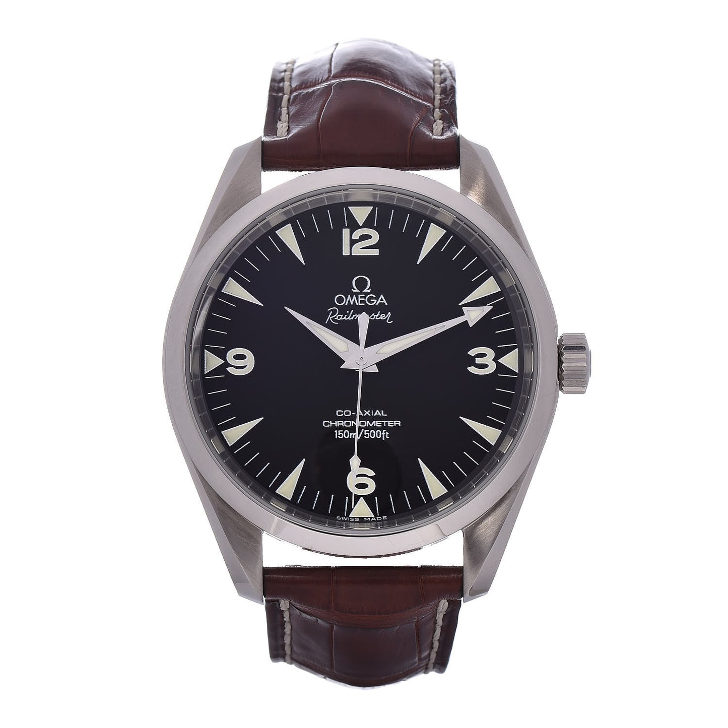 Stainless Steel Alligator 42mm Railmaster Aqua Terra Co-Axial Chronometer Automatic Watch Black 2502.52.00