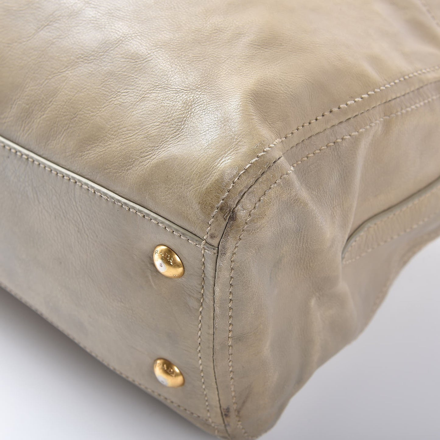 Glace Calfskin Extra Wide Tote Stone