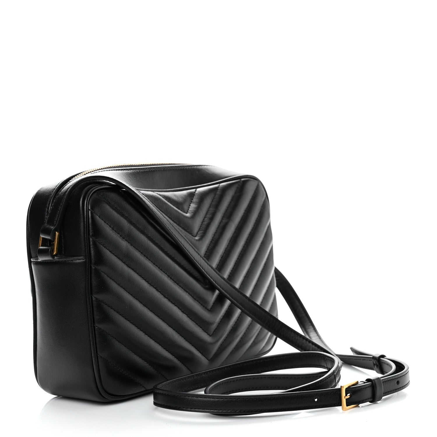 Saint Laurent Calfskin Matelasse Monogram Lou Camera Bag Black 3 of 11