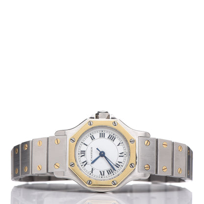 Cartier Stainless Steel 18K Yellow Gold 25mm Santos Octagon Automatic Watch 3 of 7