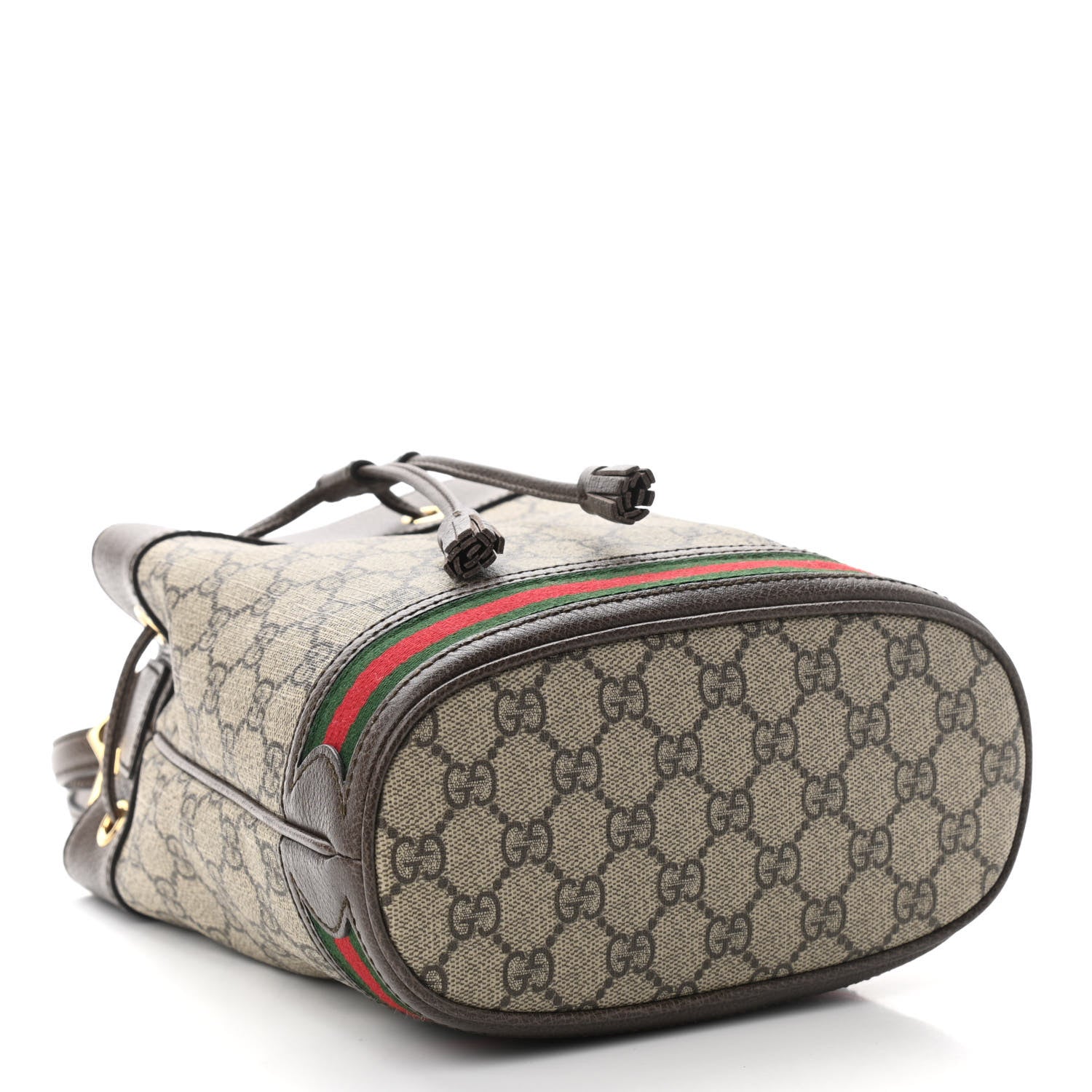 Gucci GG Supreme Monogram Web Small Ophidia Bucket Bag Brown 4 of 10