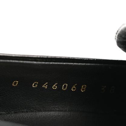 Chanel Shiny Calfskin Logo Loafers 38 Black 9 of 12