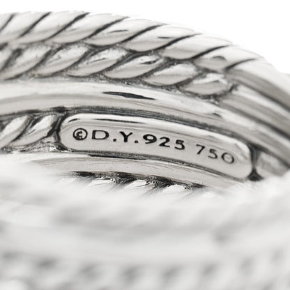 David Yurman Sterling Silver 18K Yellow Gold Double X Crossover Ring 54 7 4 of 4