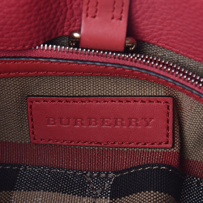 Burberry Grainy Calfskin Canvas Mega Check Medium Ashby Tassel Hobo Pink Azalea 6 of 9